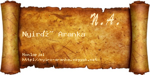 Nyirő Aranka névjegykártya